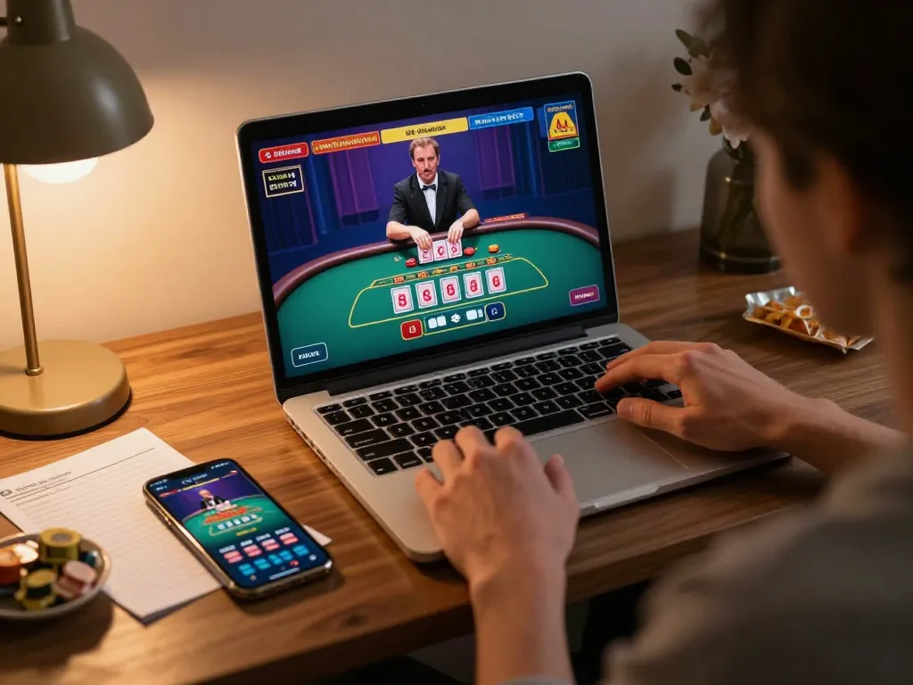 Engaging in live dealer blackjack on 88aa com with cozy home setup and vibrant gameplay