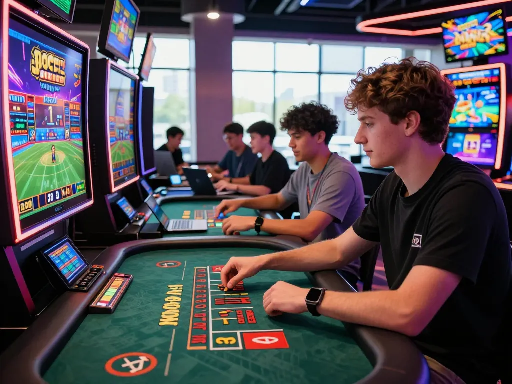 Engaging scene of nhà cái 23win with players enjoying live casino games in a vibrant virtual setting.