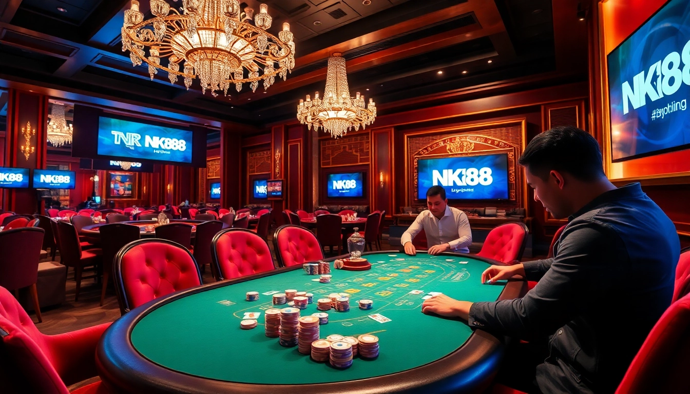 Experience thrilling gameplay with the NK88 app in a vibrant casino atmosphere.