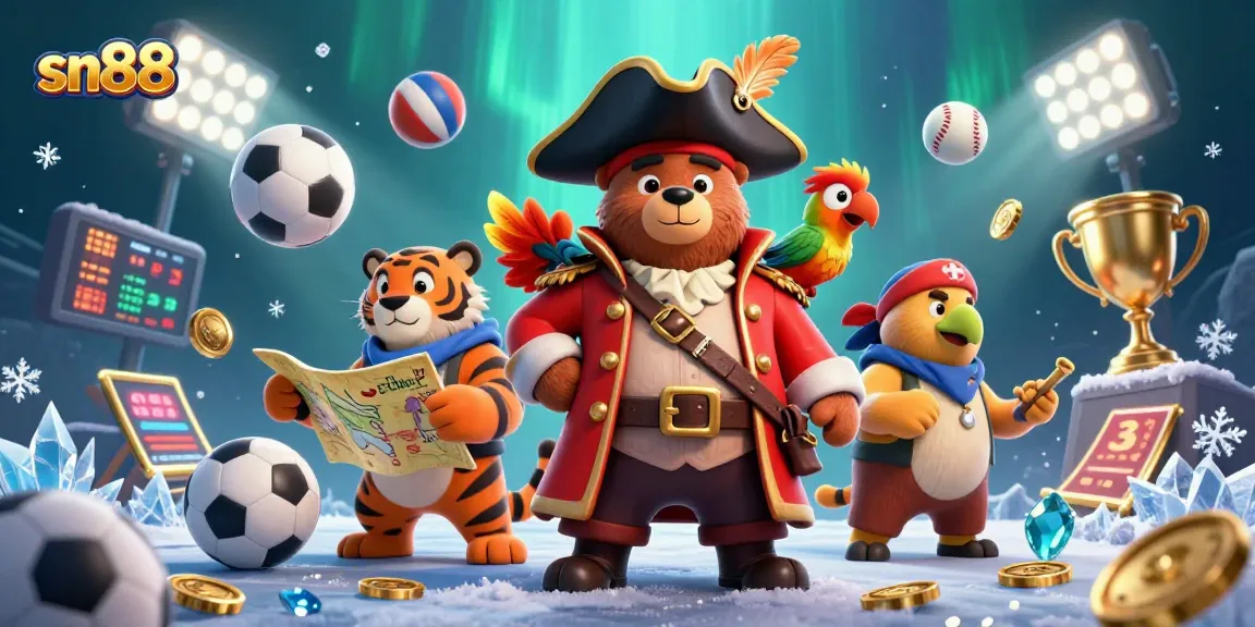 Bet on sn88 with the lively atmosphere of a 3D cartoon casino scene featuring iconic characters.