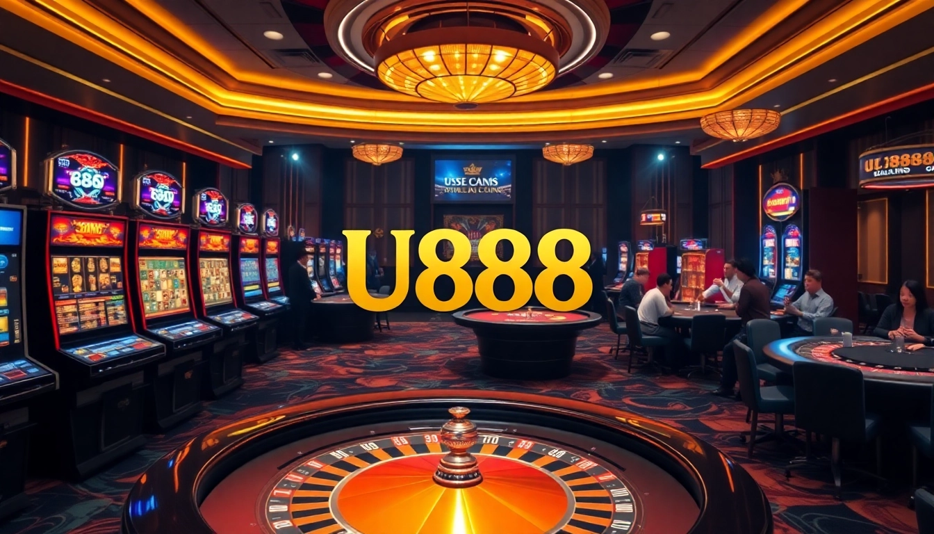 Experience premium gaming at U888 with vibrant slot machines and exciting roulette tables.