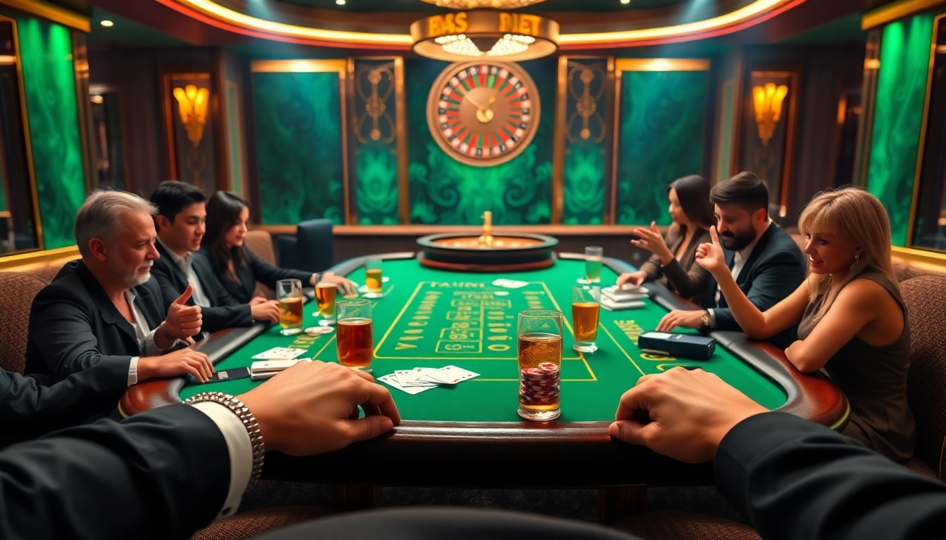Experience the thrill of i9bet at a luxurious poker table with vibrant chips and cards.