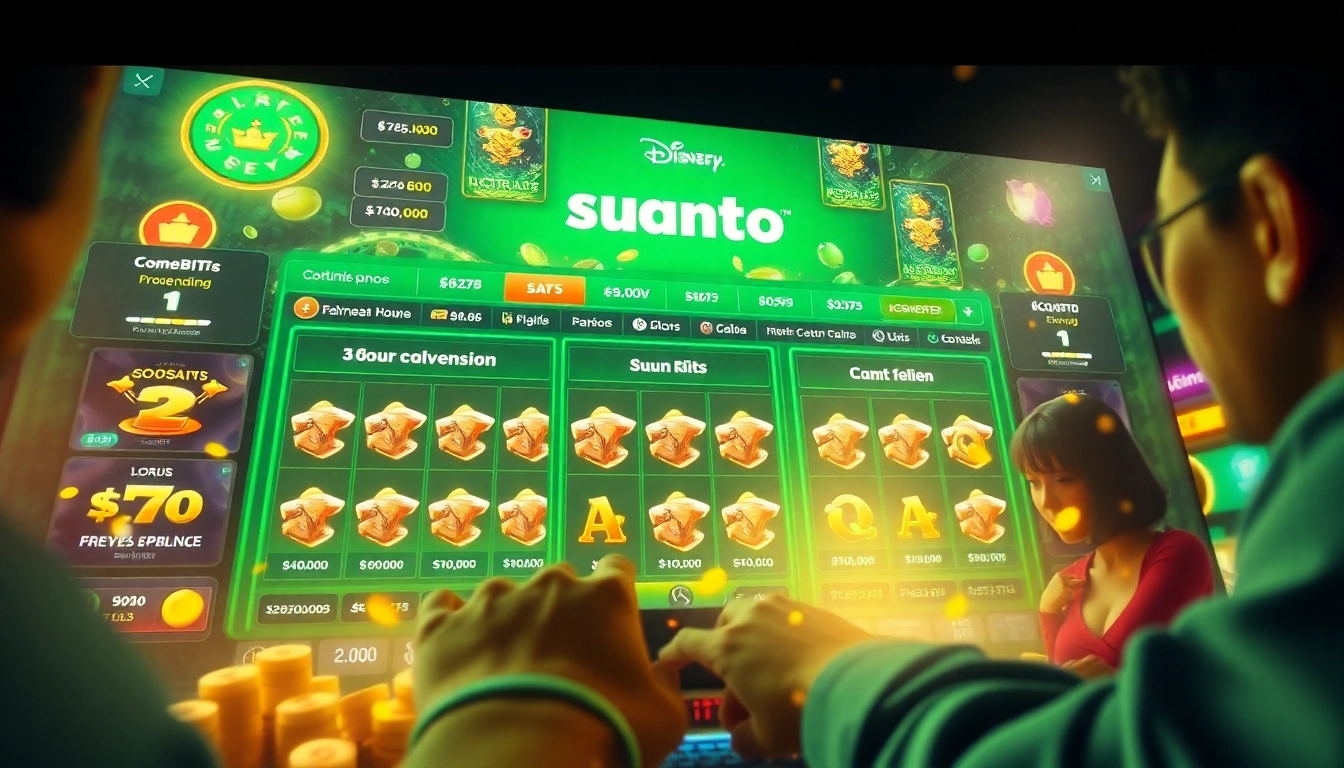 Exciting asupantoto online gaming interface highlighting slots and lottery options.