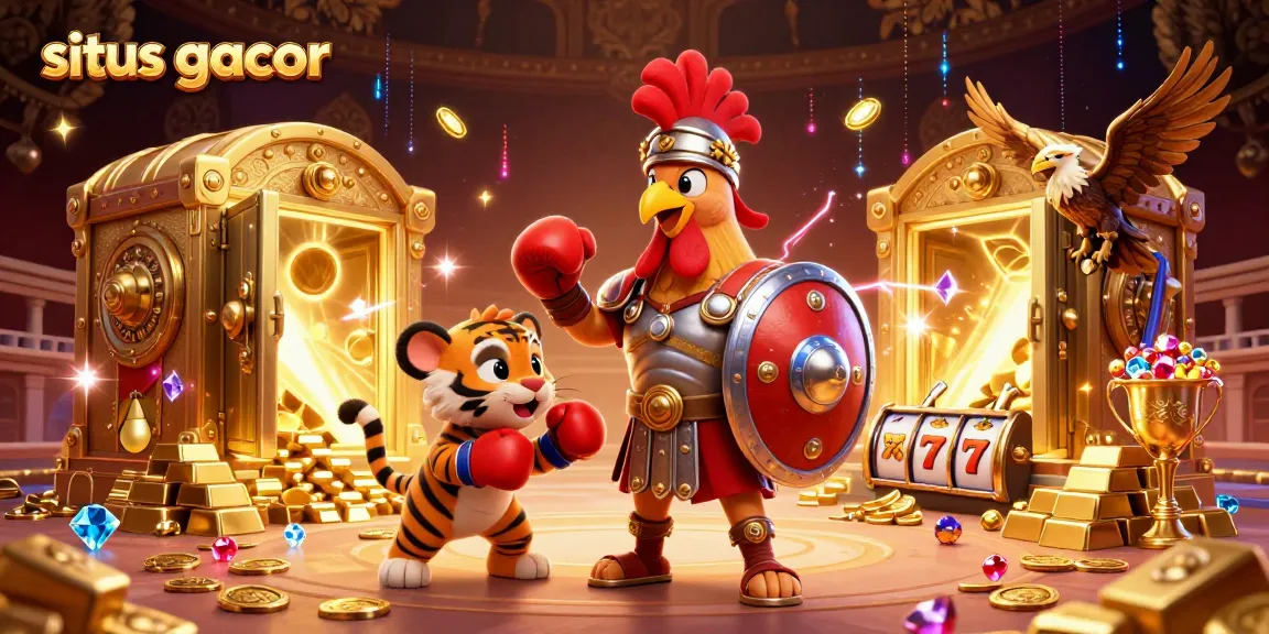 Spin the reels for big wins at situs gacor with vibrant casino-themed 3D art illustration.