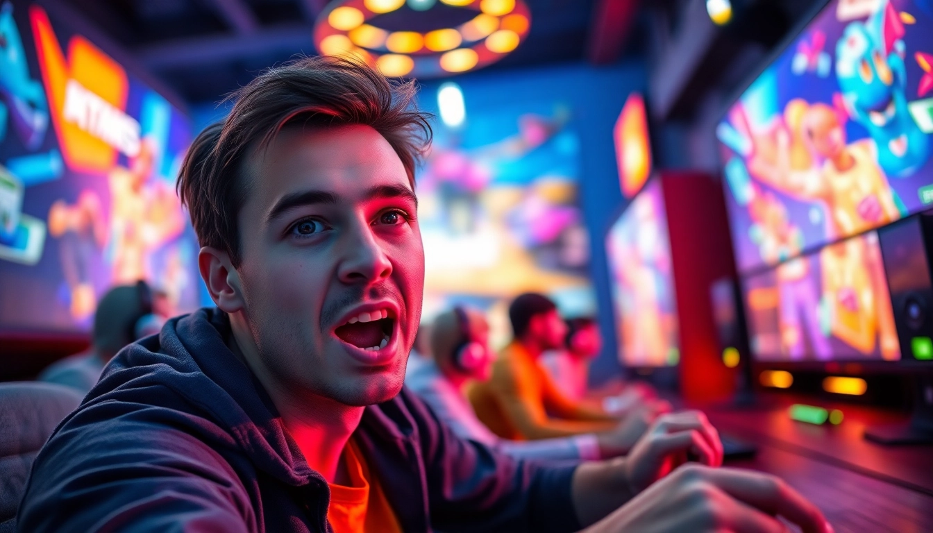 Significado do higame em um ambiente envolvente de jogos, mostrando um jogador focado.