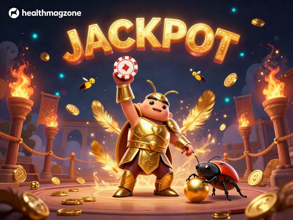 Mengangkat chip poker, kepik hercules dan teman merayakan kemenangan di healthmagzone.