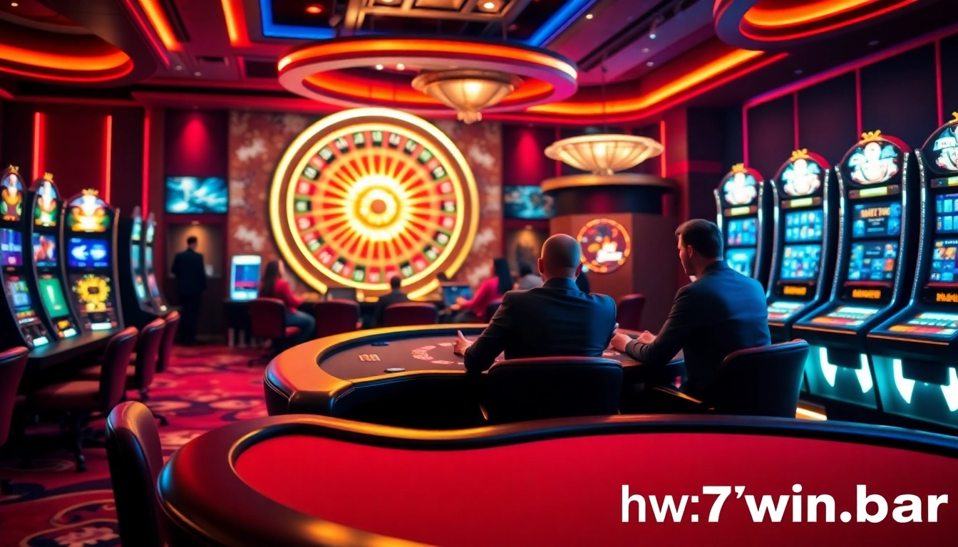 Experience thrilling gameplay at https://77win.bar/ with vibrant poker tables and captivating slot machines.
