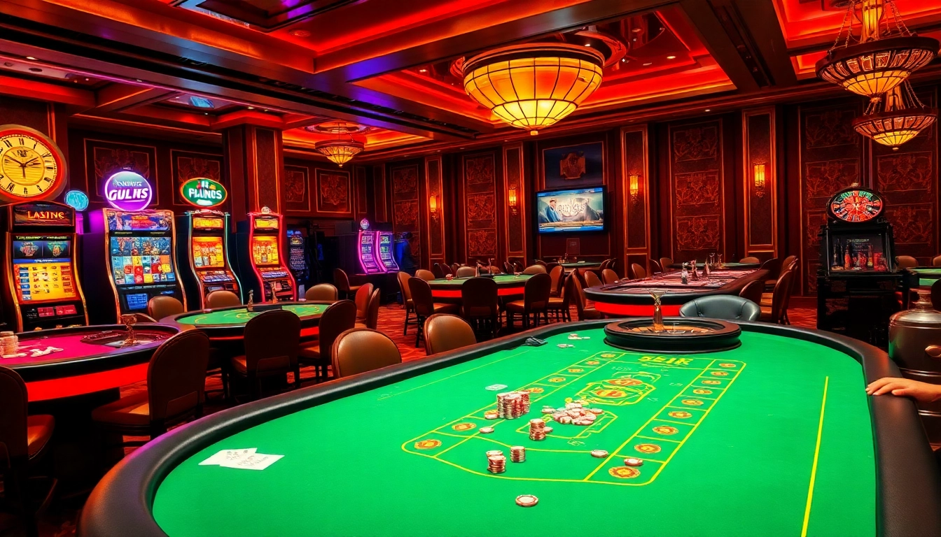 The hidden wiki showcases a lavish casino scene with engaging poker and blackjack games, emphasizing excitement.