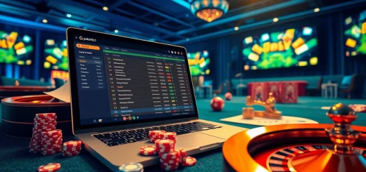 Engage in แทงบอล with vibrant online betting interfaces and colorful slips amidst a lively casino atmosphere.