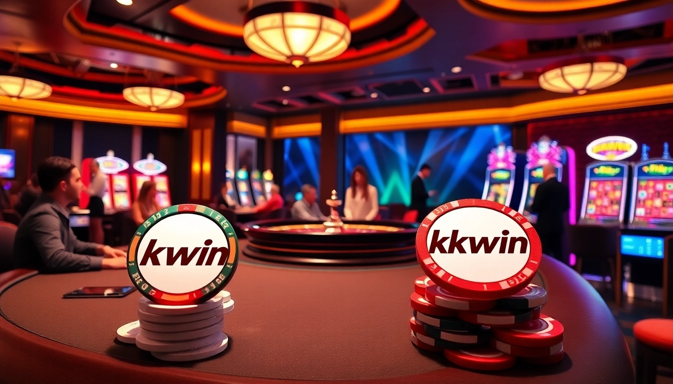 Kkwin players engaging in a thriving online casino atmosphere full of excitement and high stakes.