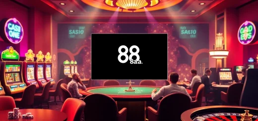 Play exciting casino games at 88aa with vibrant tables, chips, and slot machines.