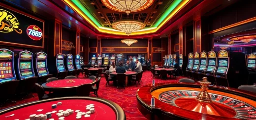 Experience the excitement at 789club with vibrant casino games, poker tables, roulette wheels, and slot machines.