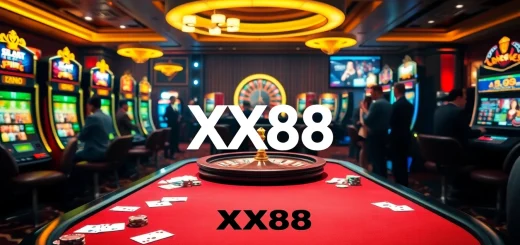 Experience thrilling gameplay at XX88 with vibrant casino tables and lively players.