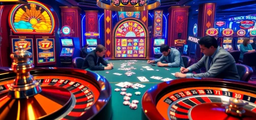 Exciting gambling action at NOHU90 with a vibrant casino atmosphere.