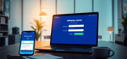 Steps for withdrawing money from 789Club displayed on a modern laptop interface.