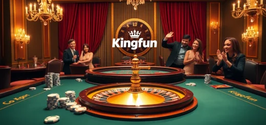 Players enjoying top games at the Kingfun casino table under elegant lighting.