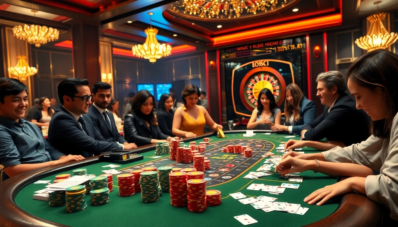 Players strategize at a sunwin-themed poker table, enhancing their gambling experience.