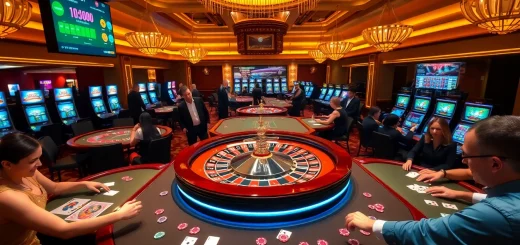 A luxurious SBOBET roulette wheel surrounded by players in an upscale casino atmosphere.