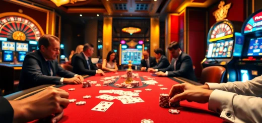 Experience the thrill of SHBET as players engage in high-stakes poker at a luxurious casino.