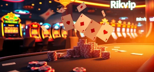 Rikvip players enjoying vibrant poker action at a luxurious online casino.
