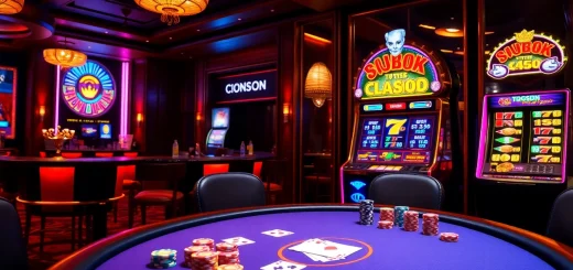 Engage with the excitement of tg88 at a lavish casino table featuring vibrant poker chips.