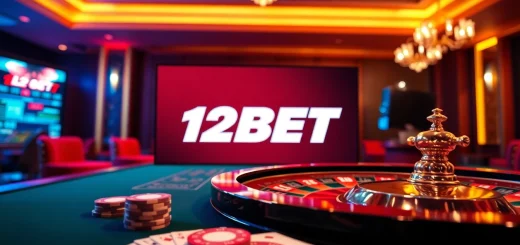 Experience thrilling roulette action at 12BET, complete with vibrant casino elements.