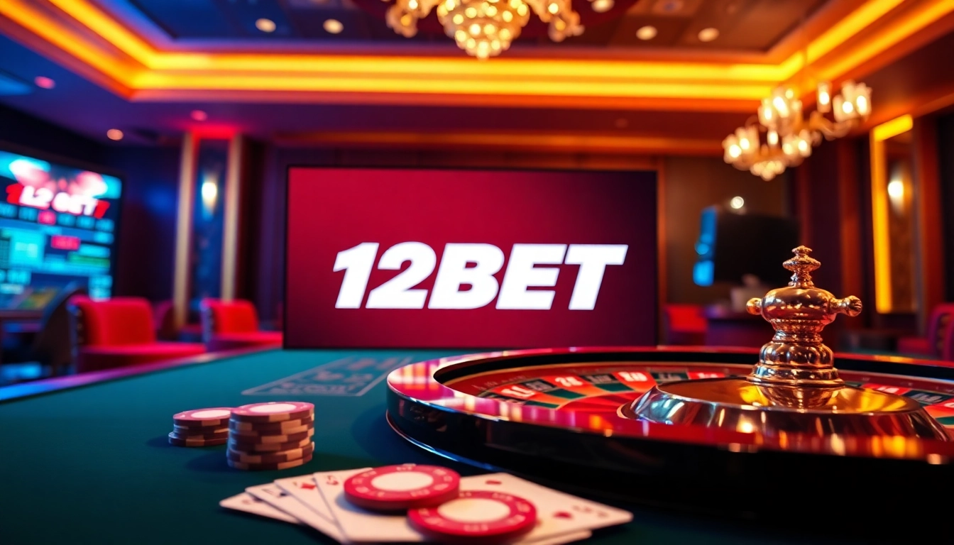 Experience thrilling roulette action at 12BET, complete with vibrant casino elements.