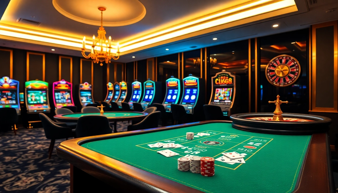 C168 offers an exciting online casino experience with vibrant poker tables and slot machines.