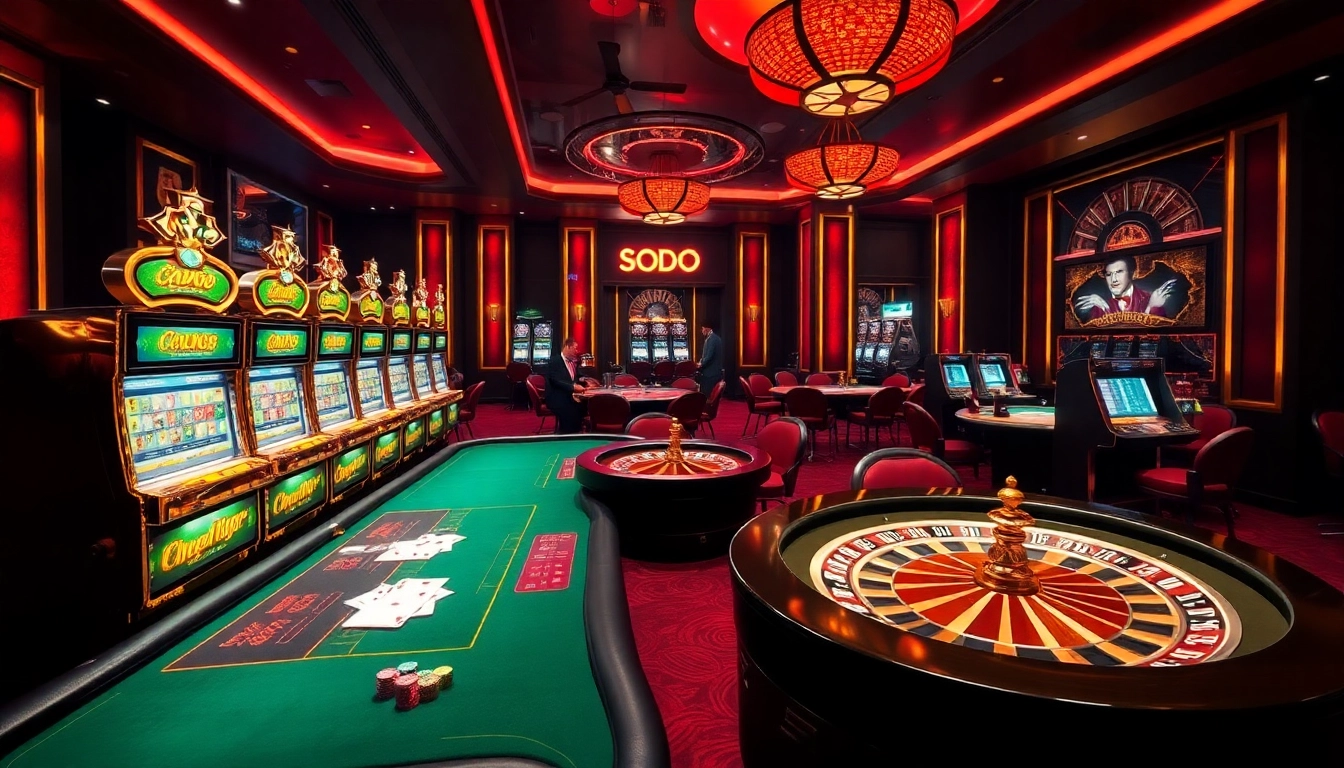 SODO CASINO offers thrilling gaming experiences with dynamic poker tables and vibrant roulette wheels.