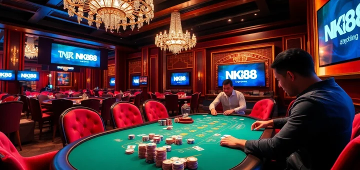 Experience thrilling gameplay with the NK88 app in a vibrant casino atmosphere.