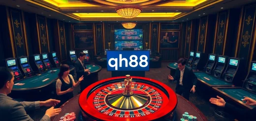 Players enjoying a thrilling game of roulette at qh88 casino with vibrant atmosphere and luxurious interiors.