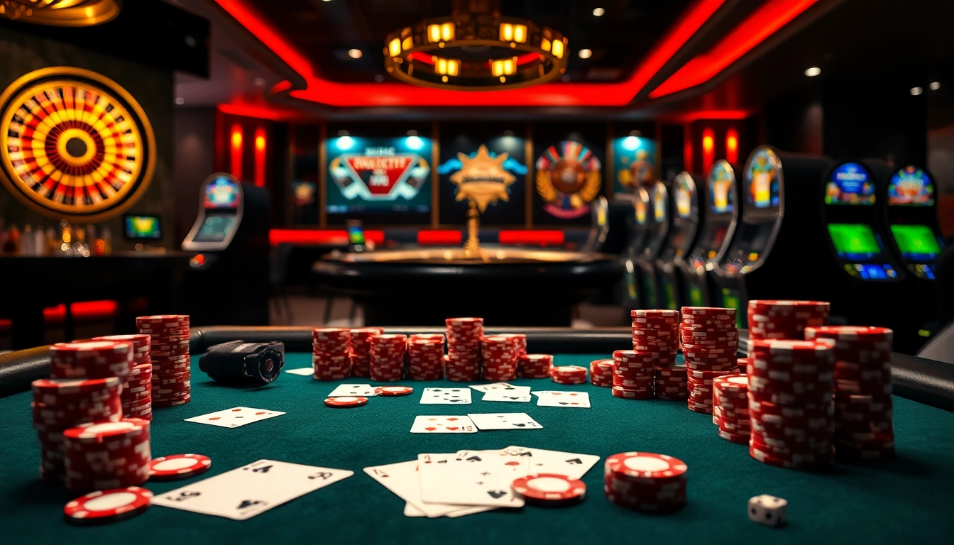 Lazadatoto offers a thrilling high-stakes poker game with colorful chips and cards, enhancing the casino experience.