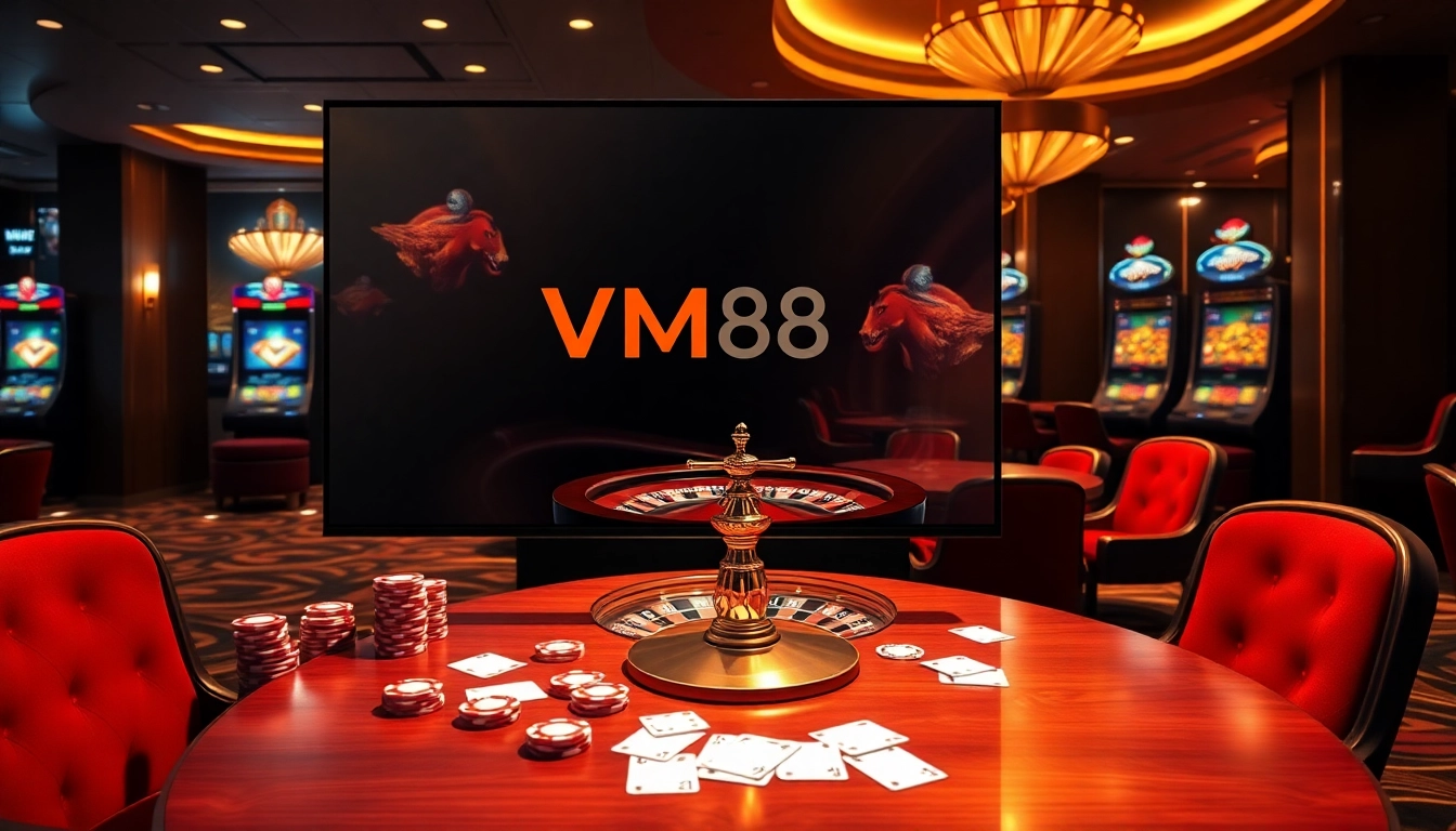 Strategic VM88 online casino gameplay showcasing competitive poker chips and split-second betting actions