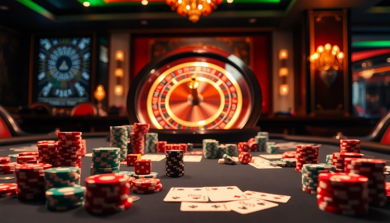 Players engaging in poker at https://kong88.win, betting chips and cards on a lavish table.