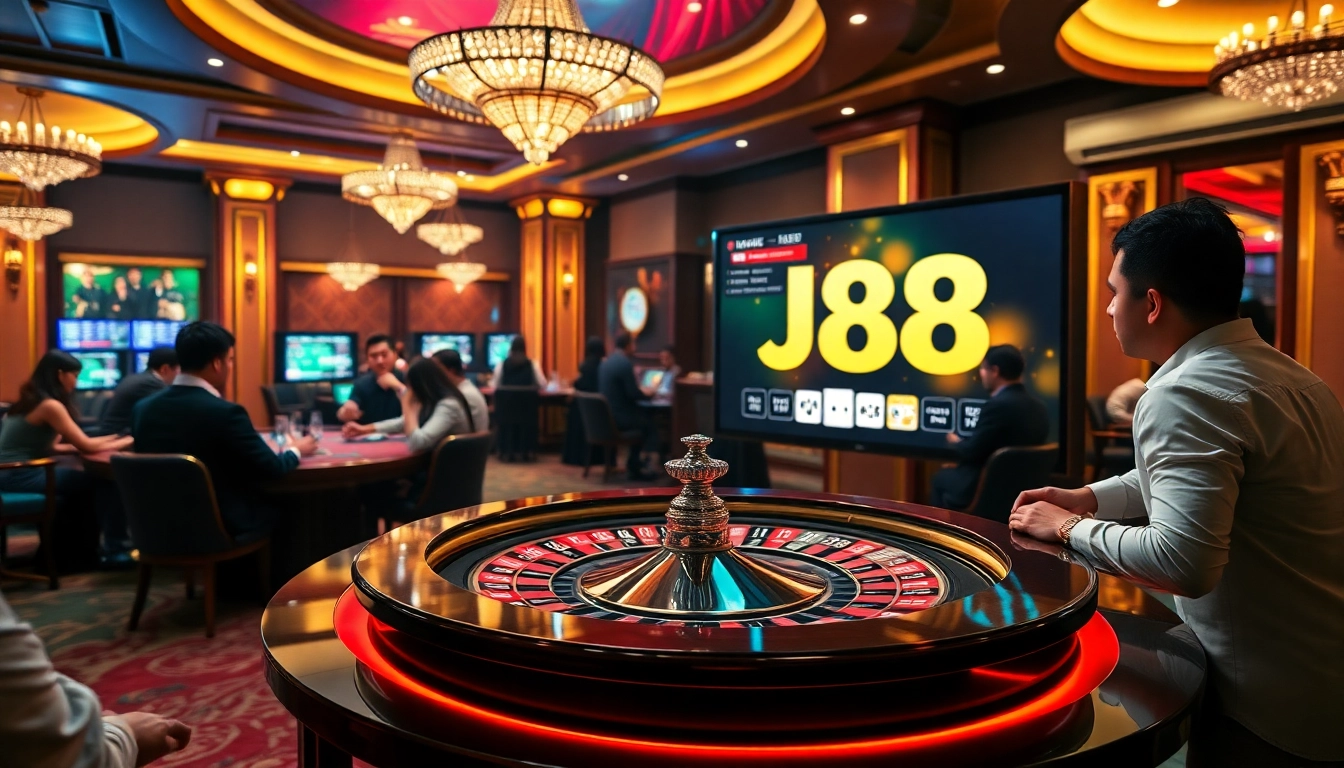 Experience the thrill of J88 casino adventures with vibrant roulette tables and engaging gameplay.