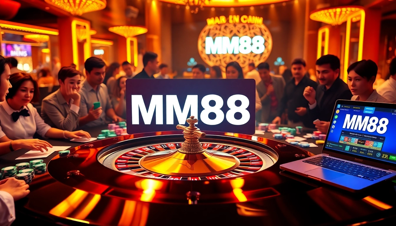 Exciting roulette game scene highlighting MM88 casino experience with vibrant atmosphere.