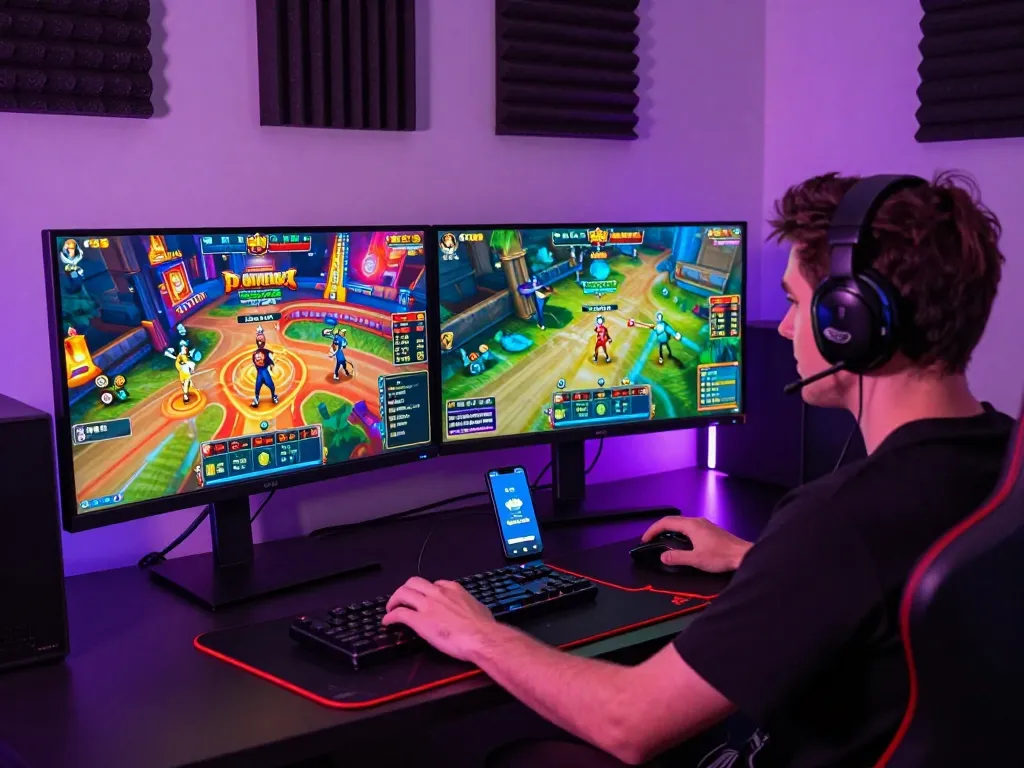 Engaged player enjoying BL555 online gaming, showcasing modern interface and vibrant game graphics.