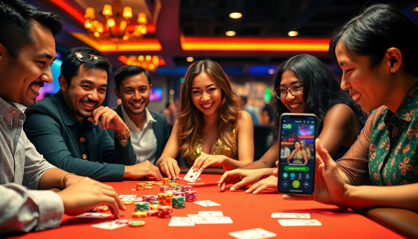 Exciting casino gaming atmosphere showcasing diverse players enjoying Go88 table games.