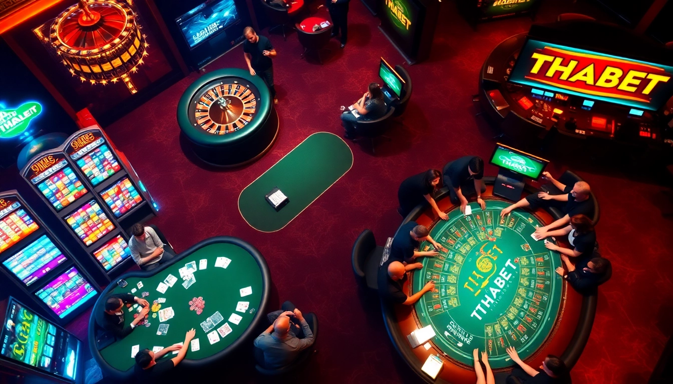 Experience the excitement of THABET casino with vibrant games, lively players, and engaging action.