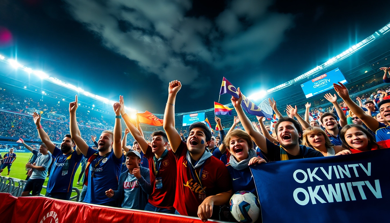 Exciting football match scene highlighting fans enjoying games on OKWINTV.
