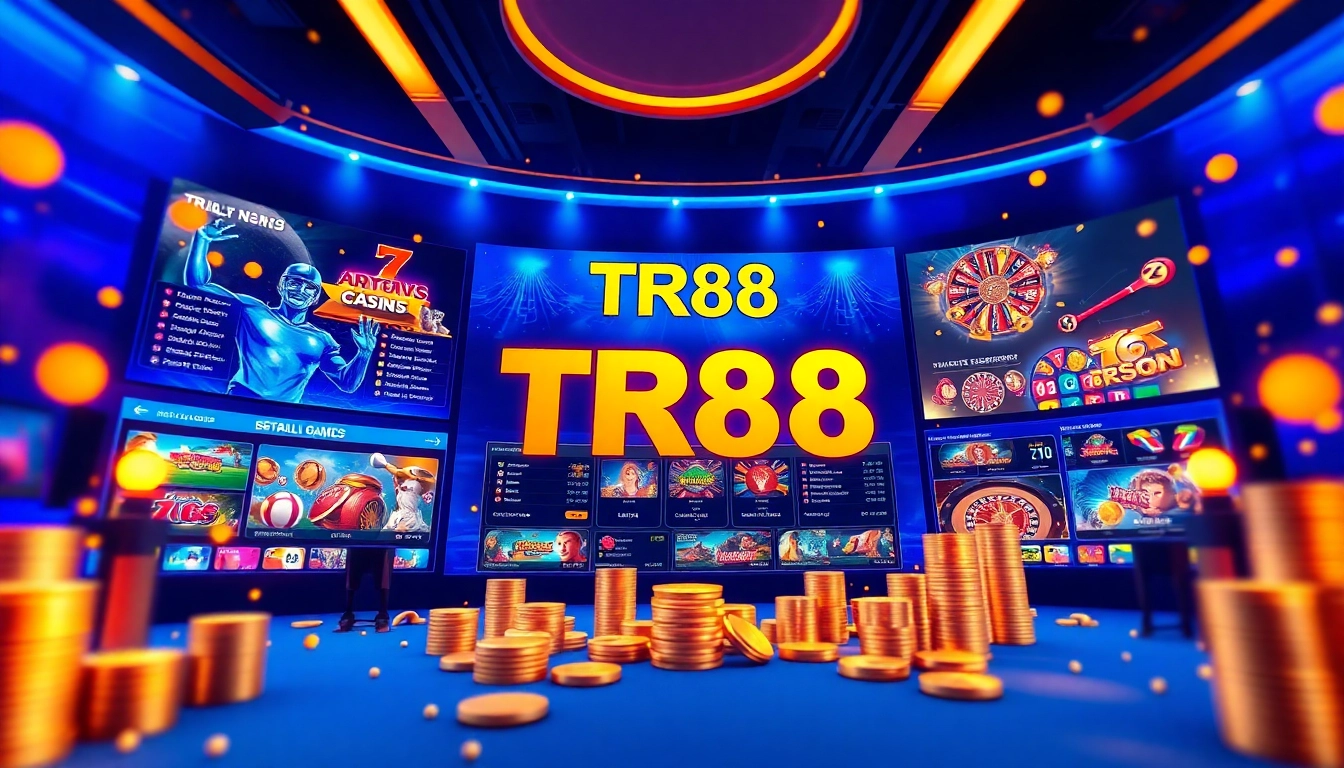 TR88 online gambling platform showcasing diverse gaming options with a modern interface.