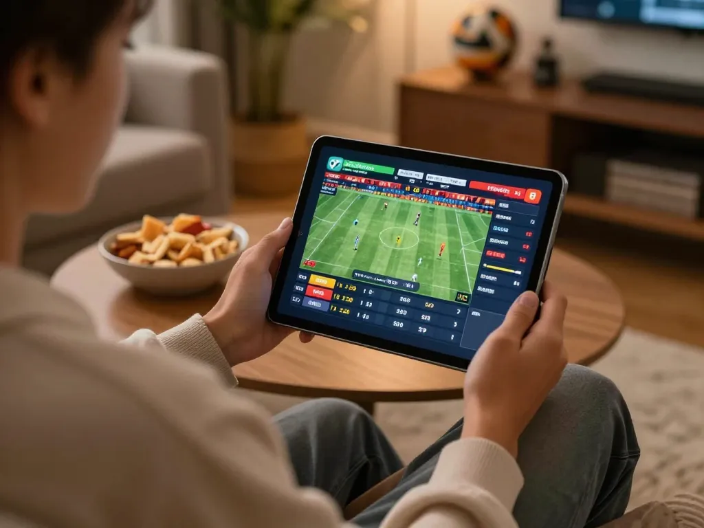 Soi keo bong da hom nay with an online sports betting setup highlighting live match updates