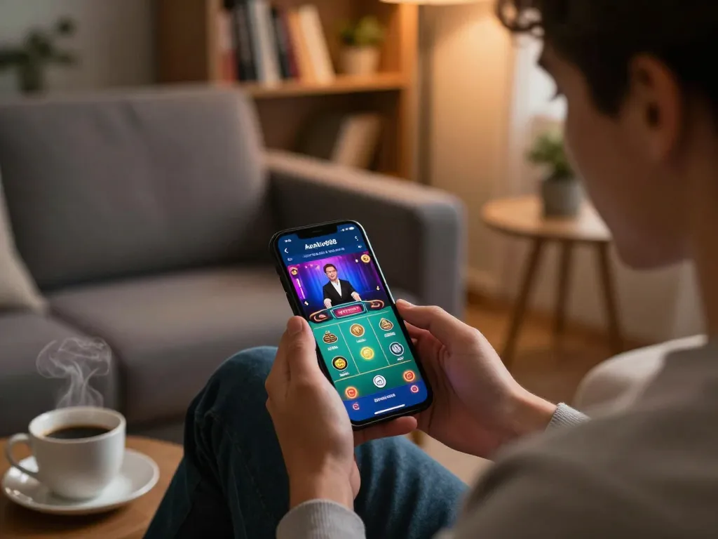 Engaging in Live Chat Asialive88 while playing live online casino games on a smartphone.