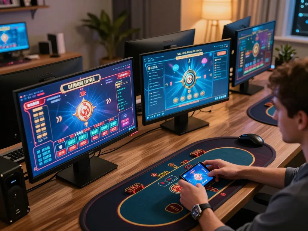 RR88 gameplay on multiple screens while engaging in dynamic online casino experience.