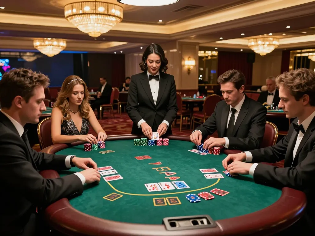 Experience thrilling blackjack action at du88 casino with players strategizing their bets.