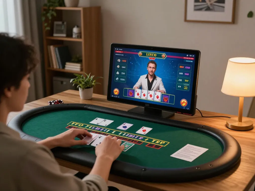 Player enjoying vipwin live blackjack at home with strategy notes