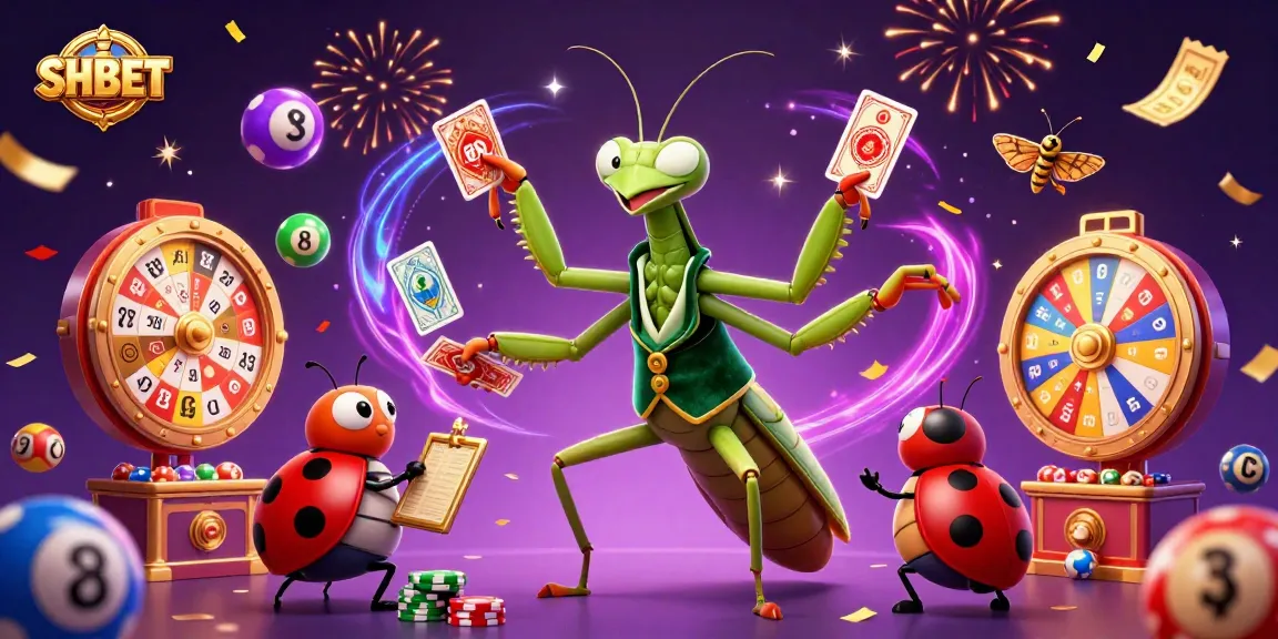 Engage with SHBET's vibrant casino games and promotions amidst a dynamic 3D scene.
