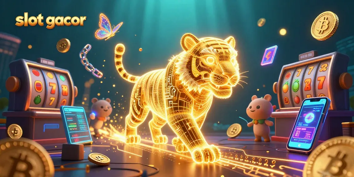 Experience exciting slot gacor gameplay with vibrant neon graphics and dynamic casino elements.