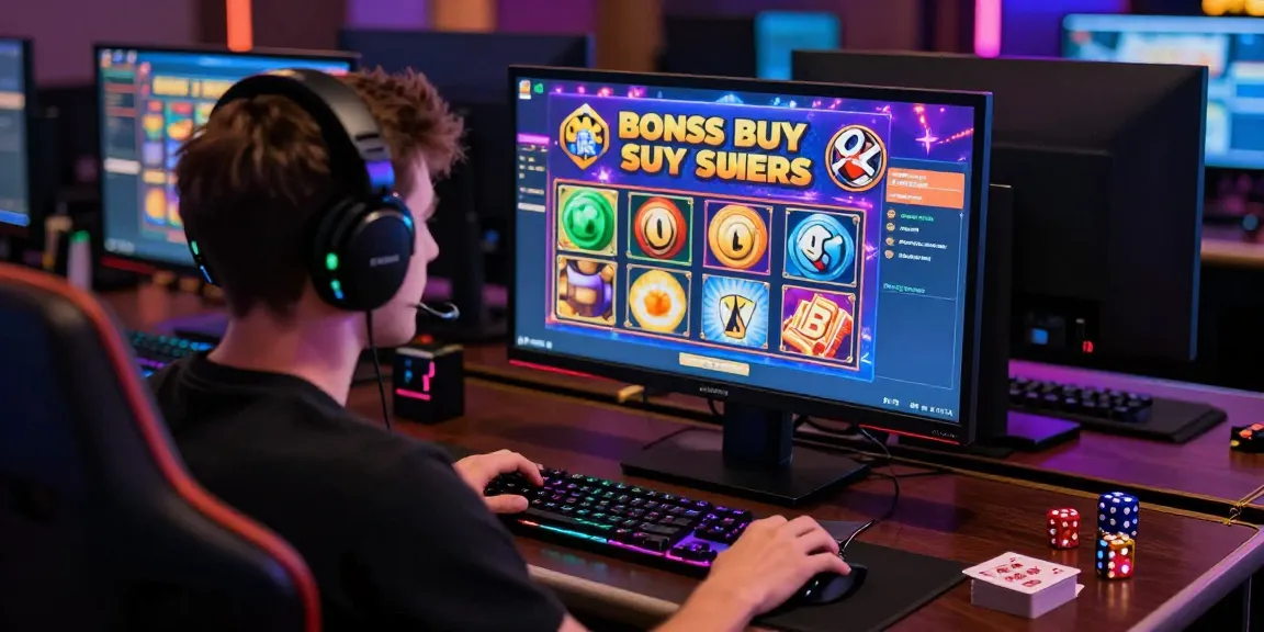 Engaged player enjoying Bonus Buy Slots UK on their gaming setup in a cozy atmosphere.
