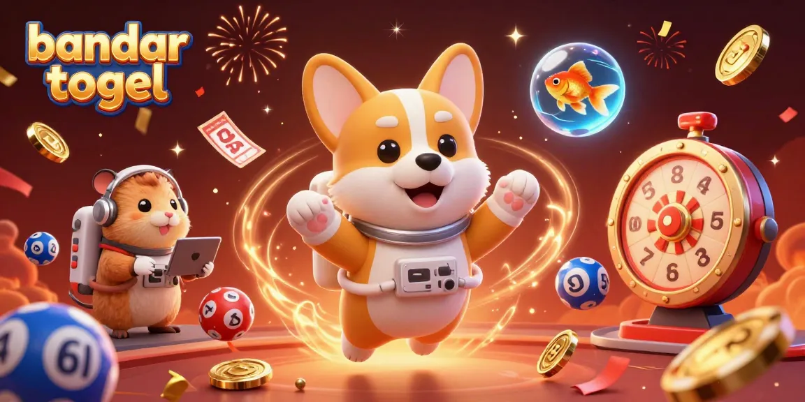 Engage in thrilling bandar togel action as a corgi astronaut floats amid lottery excitement and prizes.